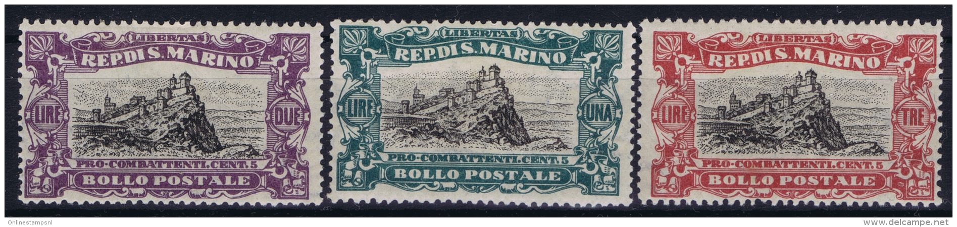 SAn Marino: Mi Nr 59 - 61 MH/* Falz/ Charniere 1918 - Nuovi