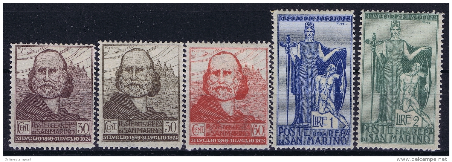 SAn Marino: Mi Nr 100 - 104 MH/* Falz/ Charniere 1924 - Unused Stamps