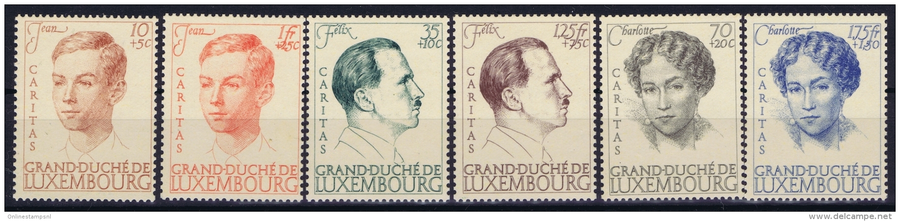 Luxembourg: Mi.nr. 333 - 338, Yv 325 - 329 1939 Postfrisch/neuf Sans Charniere /MNH/** - Ongebruikt