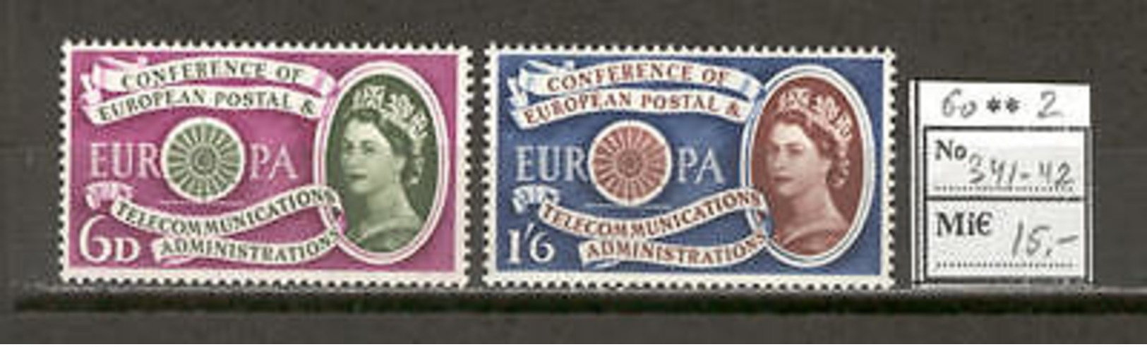 Europa CEPT A70 Great Britain 1960 MNH 2v CV 15 Eur - Other & Unclassified