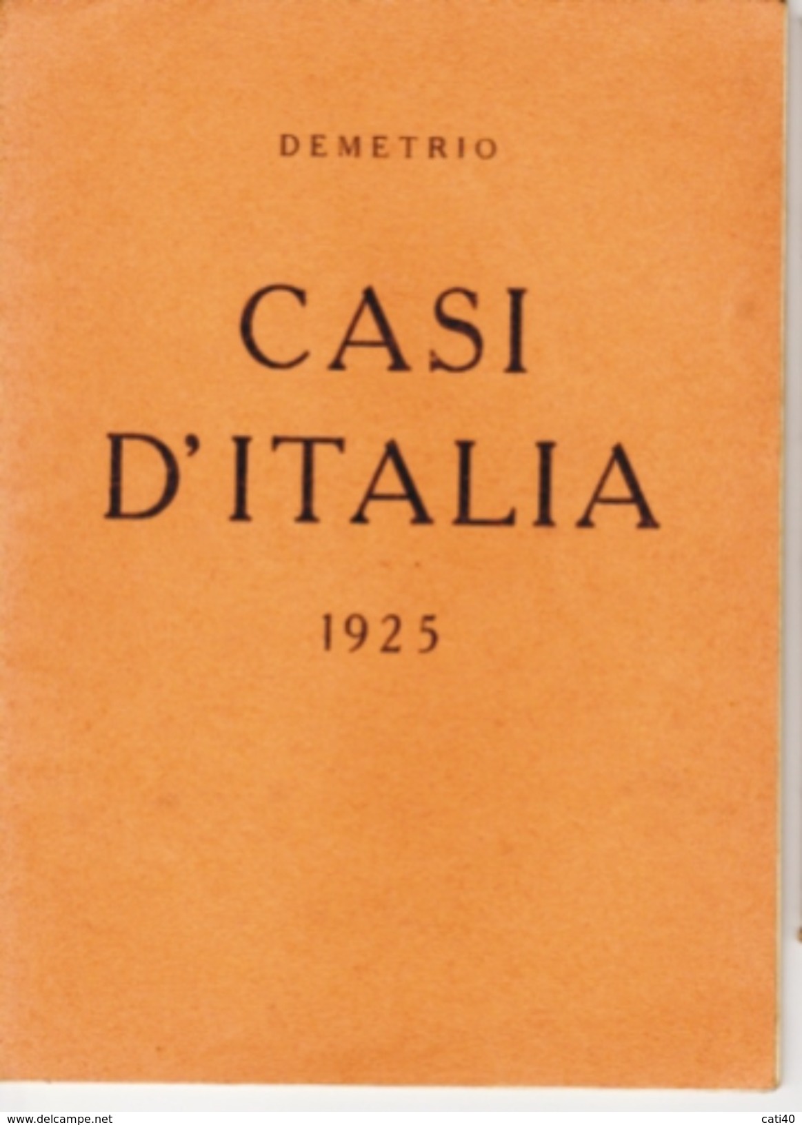 POLITICA ANTIFASCISTA  DEMETRIO CASI D'ITALIA 1925 COOP.GRAFICA OPERAI MILANO - Storia, Filosofia E Geografia
