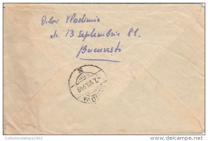 63514- PUSHKIN, I.C. FRIMU, STAMPS ON REGISTERED COVER, 1949, ROMANIA - Covers & Documents