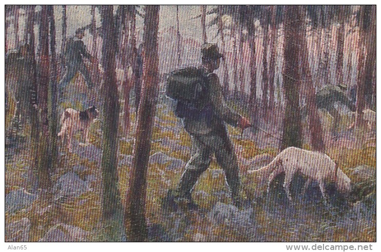 Italian Red Cross Artist Image 'In Search Of Wounded' Soldier With Dog In Woods, C1910s Vintage Postcard - Red Cross