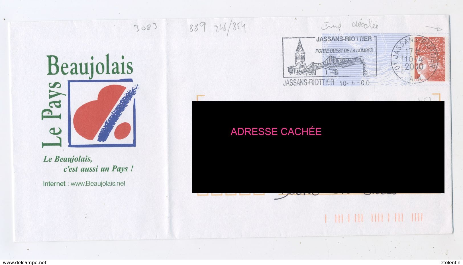 FRANCE - ENTIER TVP LUQUET N° Yt 3083-E2  IMPRESSION DECALÉE À DROITE - Storia Postale