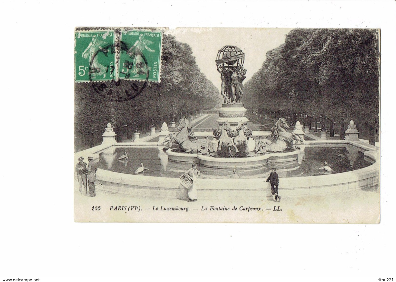 75 - PARIS  FONTAINE CARPEAUX -  TORTUE Turtle Animation N°155 - 1913 - Schildpadden