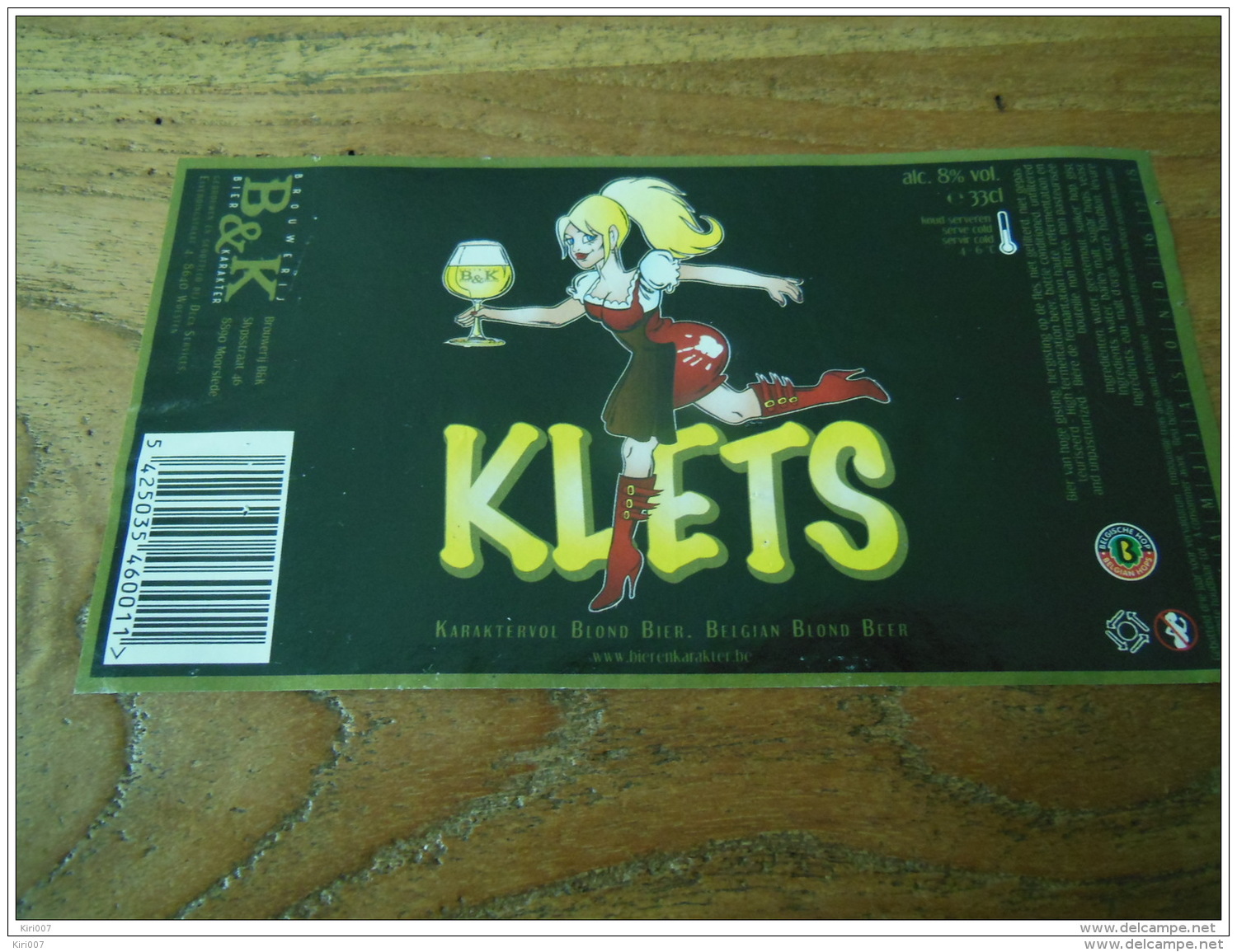 ETIQUETTE BIERE KLETS BLOND - Birra