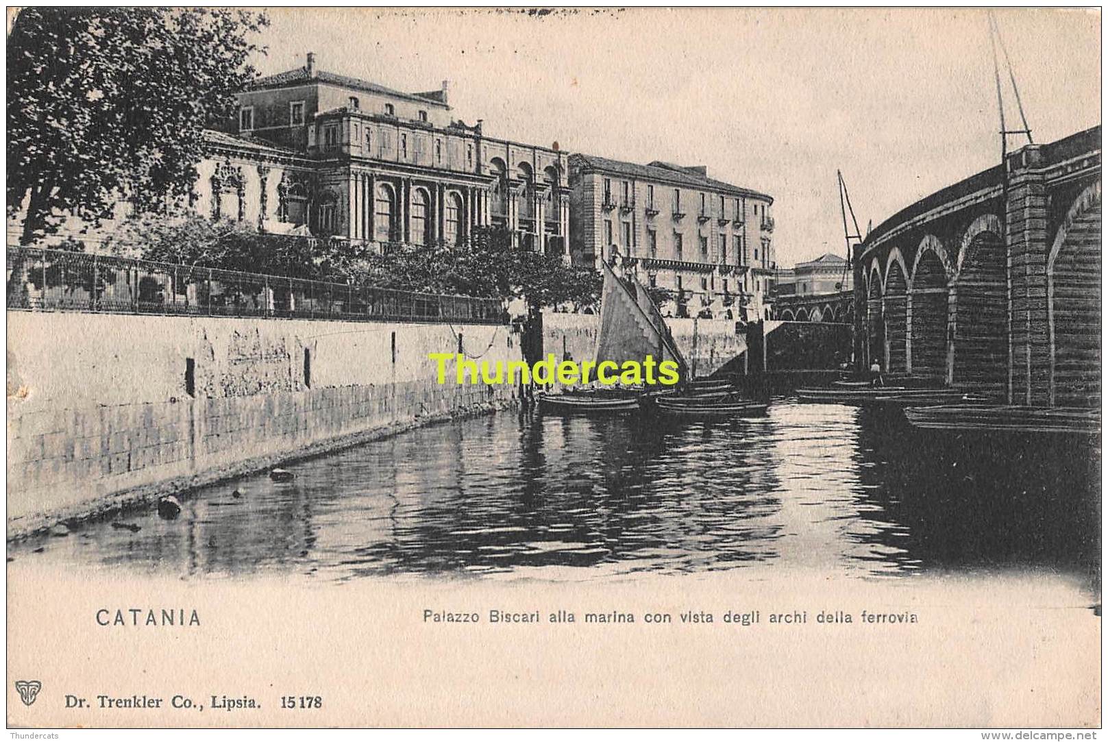 CPA CATANIA PALAZZO BISCARI ALLA MARINA CON VISTA DEGLI ARCHI DELLA FERROVIA - Catania