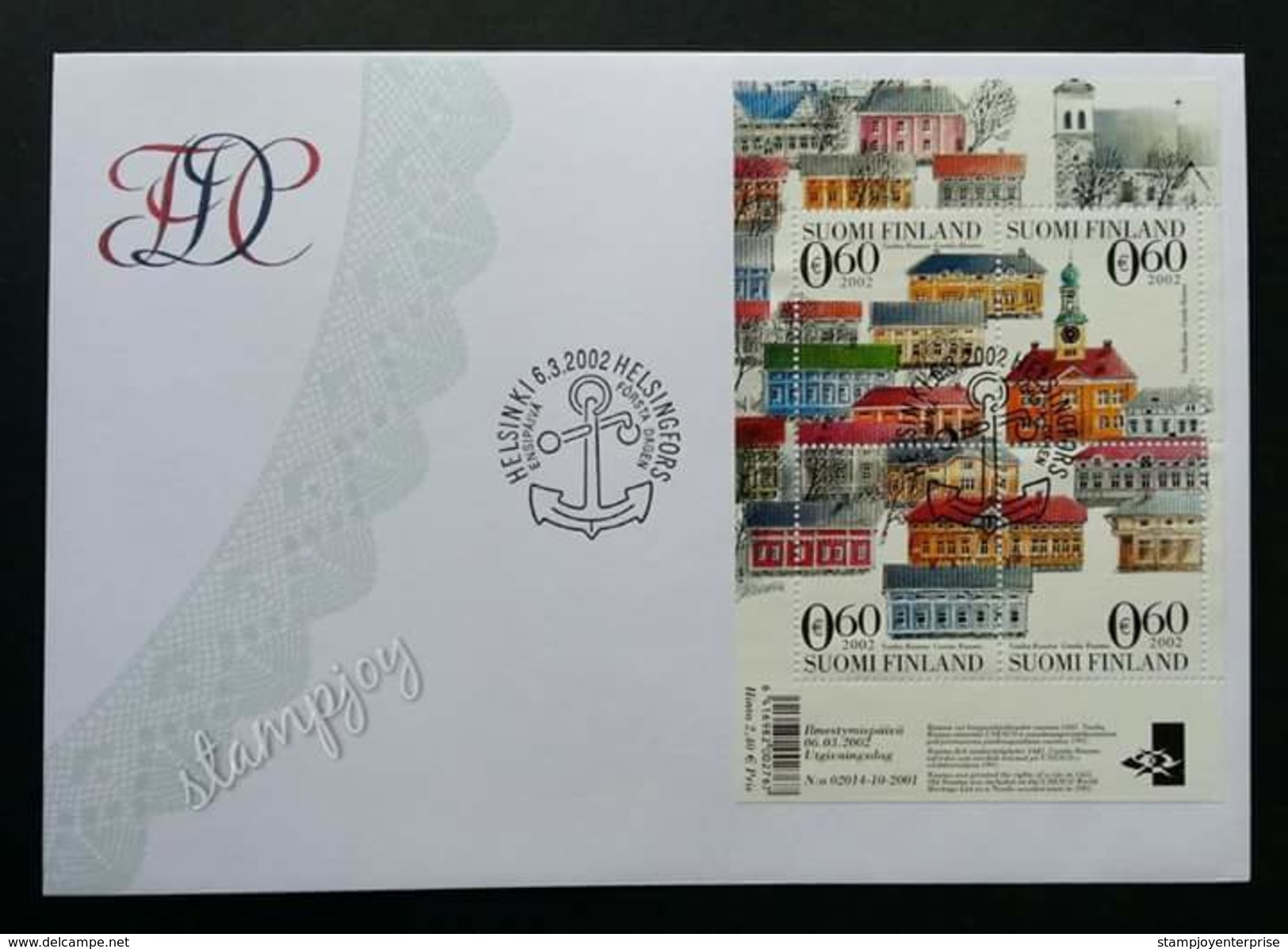 Finland UNESCO World Heritage Building 2002 House Houses (miniature FDC) - Covers & Documents