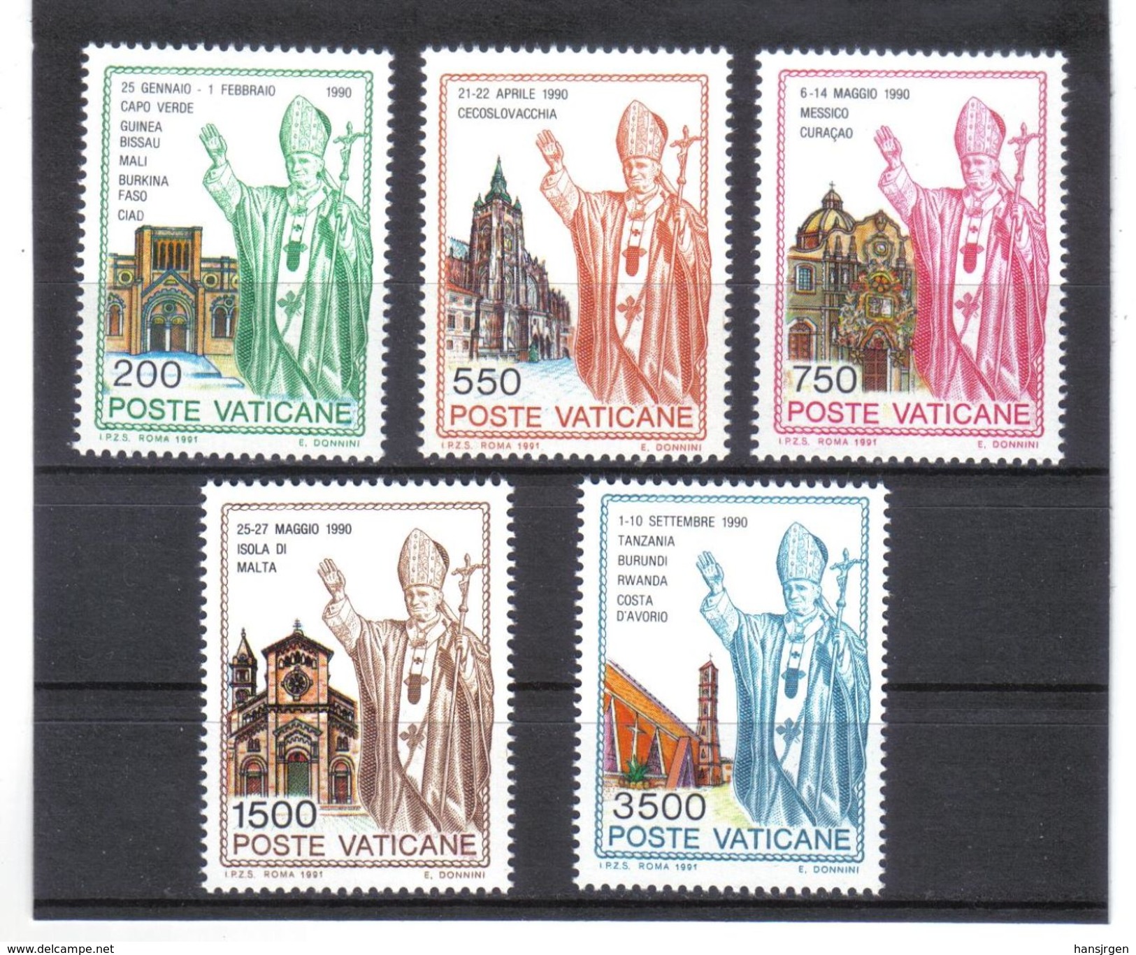 XAX98 VATICAN  1991   MICHL  1046/50 ** Postfrischer SATZ   SIEHE ABBILDUNG - Ungebraucht