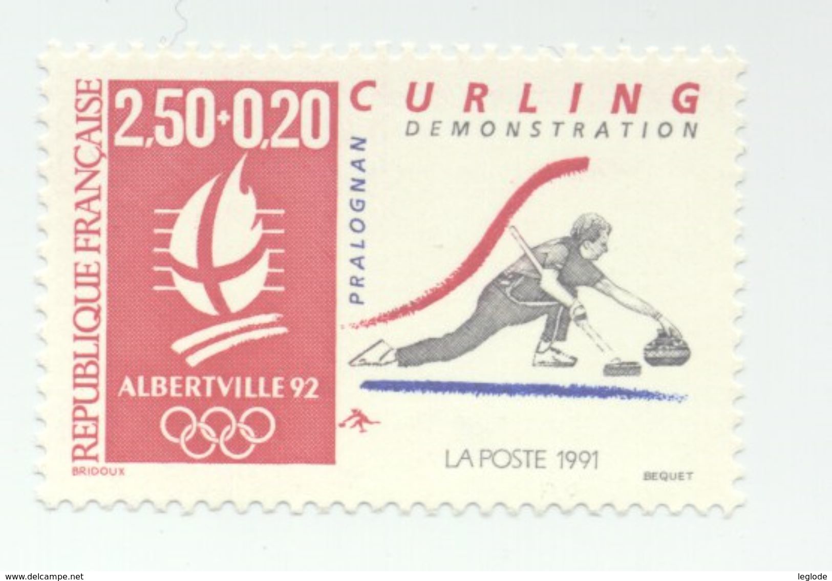 2680- J.O D'Albertville 92 -curling (1991) - Unused Stamps