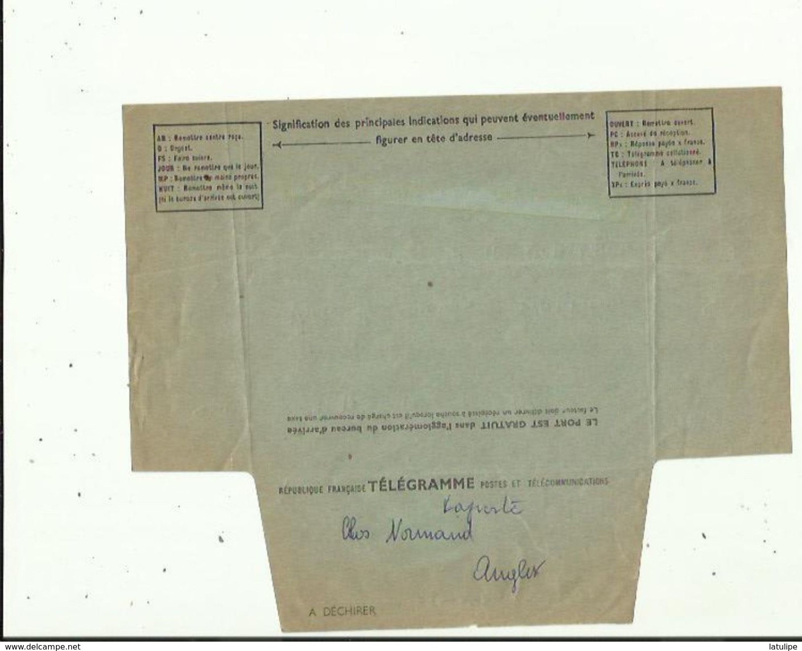 Telegramme De Meilleurs Voeux De Bonheur A L'Occasion Du Mariage De Melle LAPORTE  NICOLE En 1961 Voir Scan Details - Boda