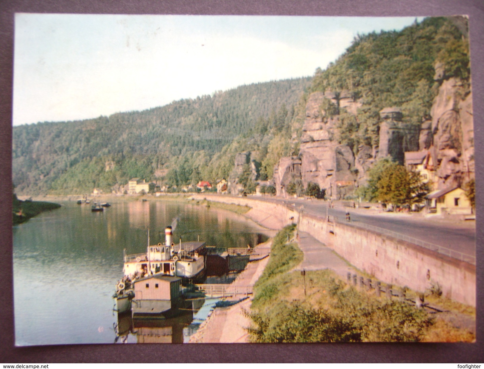 Czechoslovakia: Hrensko (Herrnskretschen) - River Labe With Steamer  - Harbor - 1969 Used - Steamers