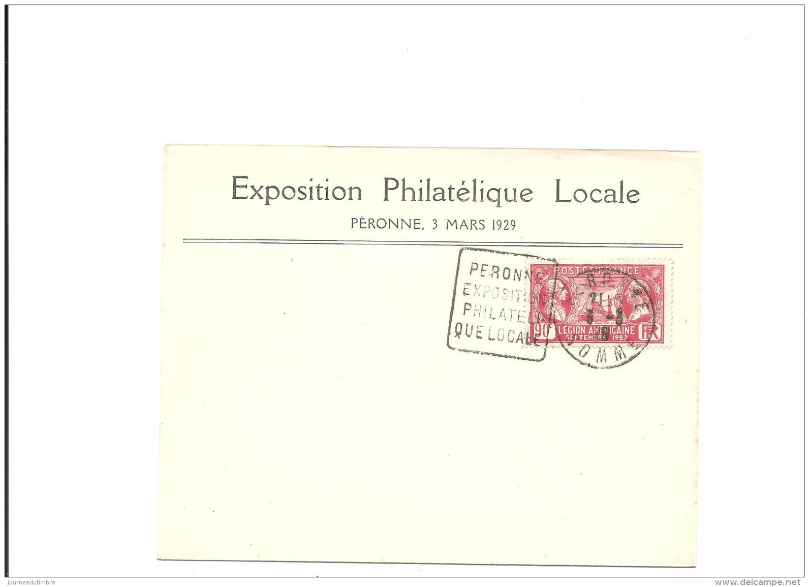 Enveloppe Exposition Philatelique Peronne 1929 Daguin Avec Legion 2 - Lettres & Documents