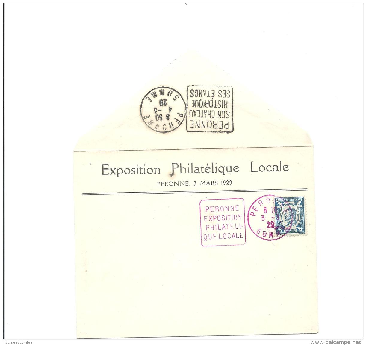 Enveloppe Exposition Philatelique Peronne 1929 Daguin Avec Ronsard 4 - Lettres & Documents