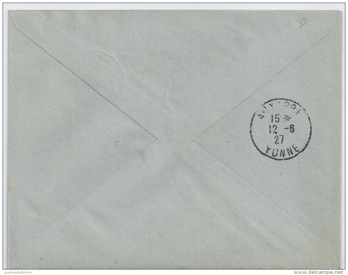 Enveloppe Exposition Philatelique  Internationale Strasbourg 1927 Avec Semeuse Pour Auxerre - Brieven En Documenten