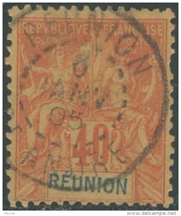 Réunion 1885-1901 - N° 41 (YT) N° 41 (AM) Oblitéré De St-André. Défectueux. - Oblitérés