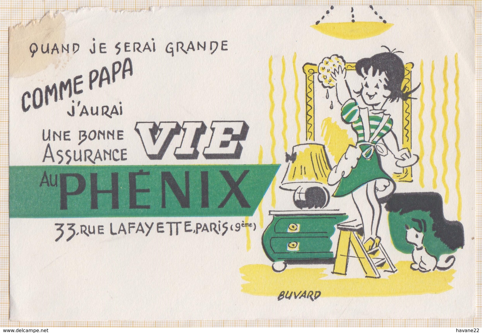 727  BUVARD ASSURANCE VIE PHENIX PARIS TACHE - Banque & Assurance