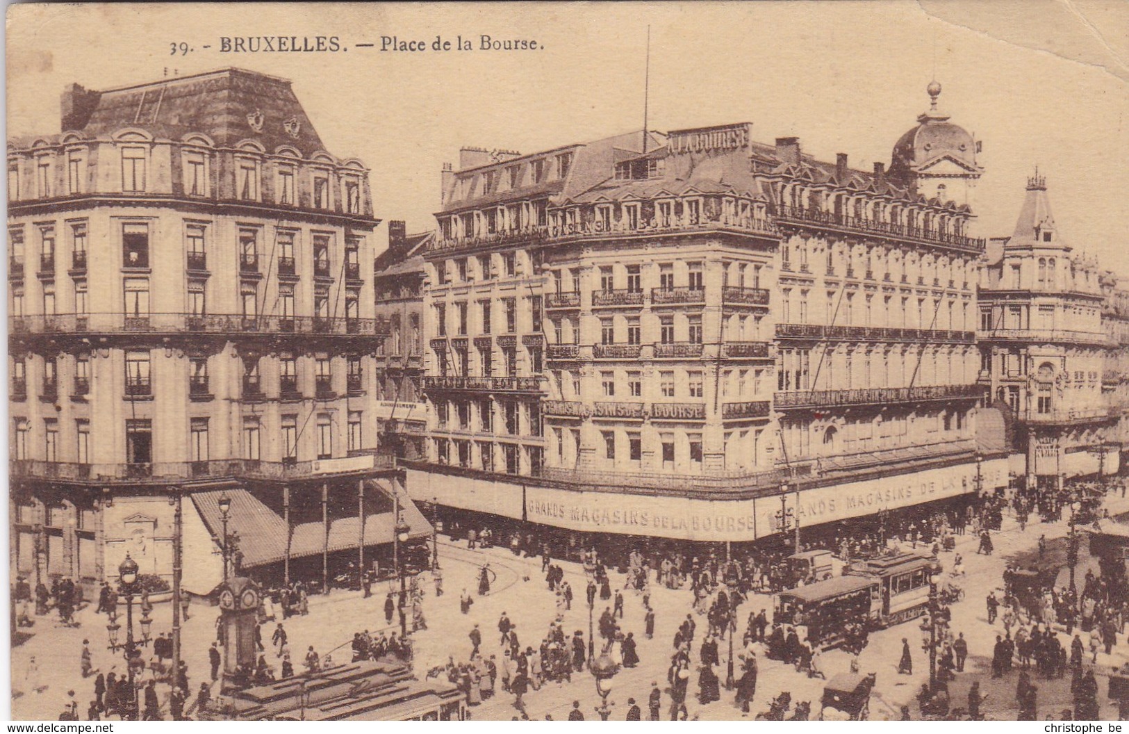 Brussel, Bruxelles, Place De La Bourse, Tram, Tramways (pk37648) - Marktpleinen, Pleinen