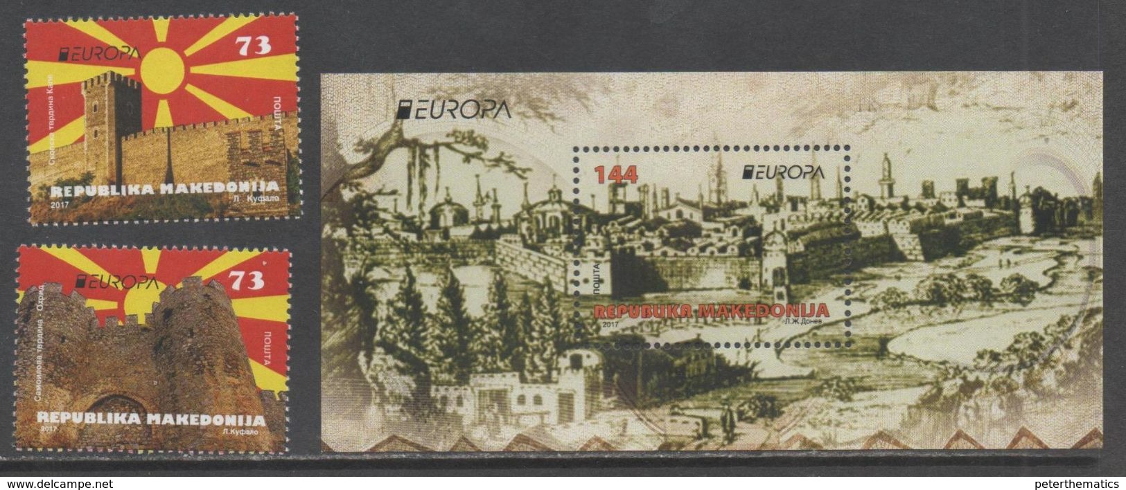 MACEDONIA, 2017, MNH, EUROPA, CASTLES, 2v+S/SHEET - Other & Unclassified