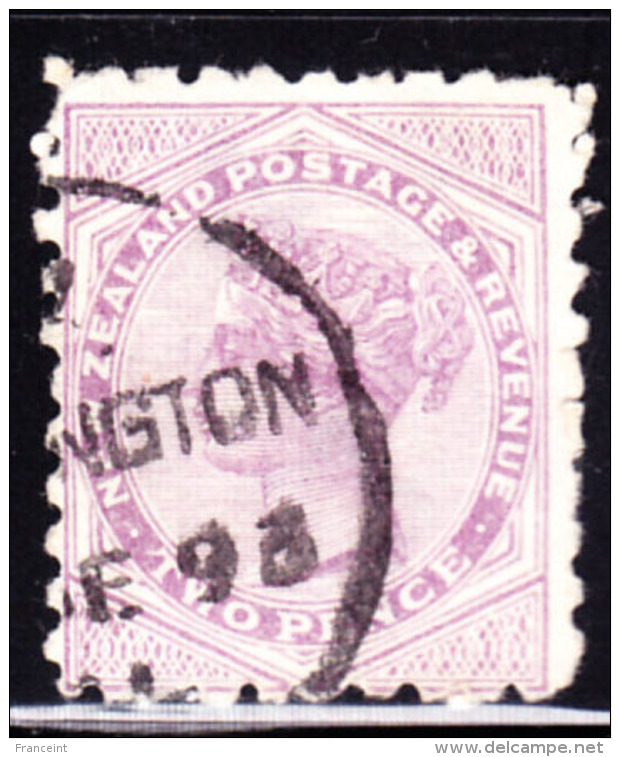 NEW ZEALAND (1893) Nitrous Oxide.  2 Penny Stamp With Advertisement On Back For "S. Myers &amp; Co. Dentists, Christchur - Used Stamps