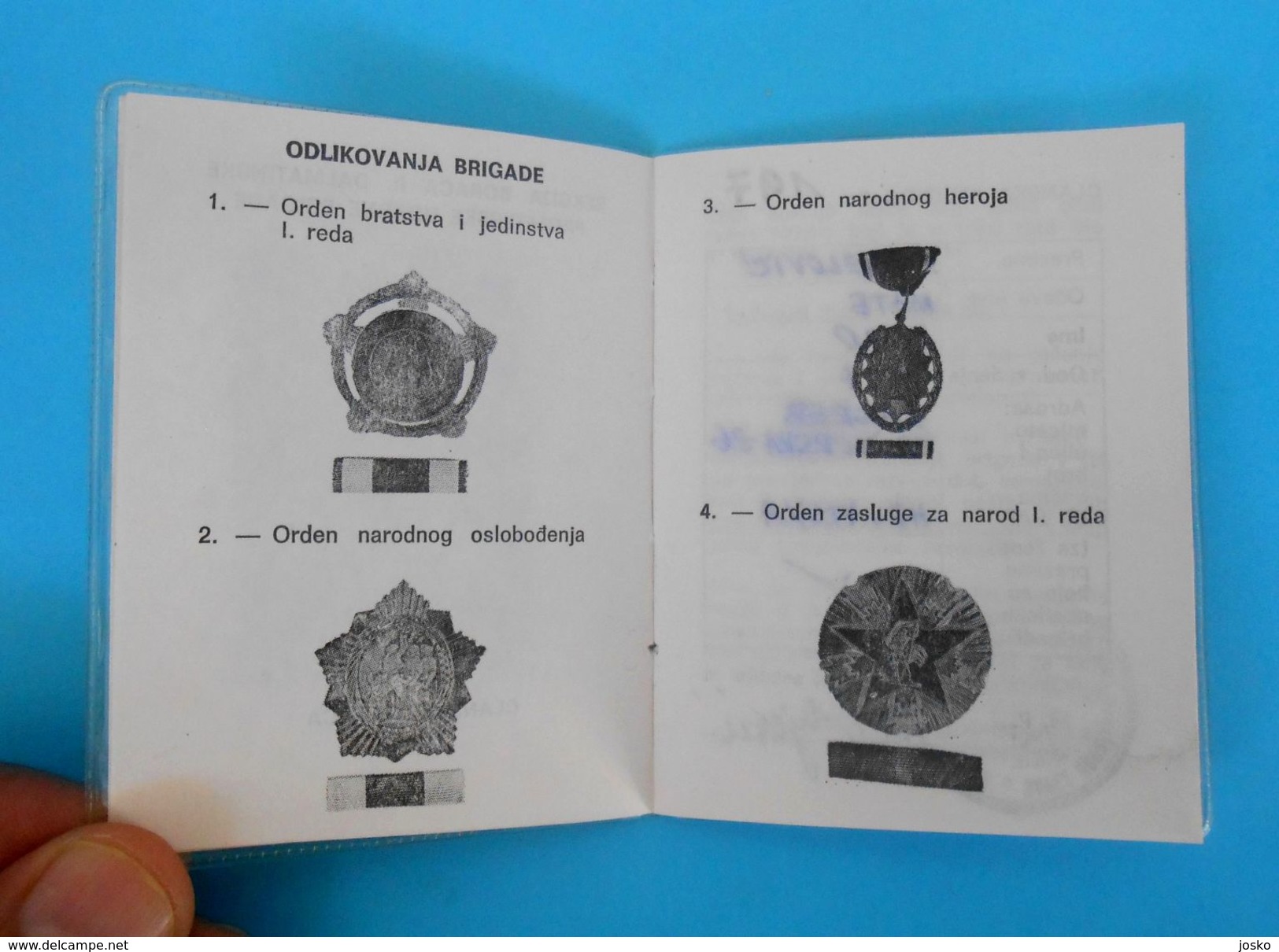 WW2 - Yugoslavia Partisans Army 2. DALMATINSKA PROLETERSKA UDARNA BRIGADE ID Card Partisan Partizan Partizans Partigiano - Historical Documents