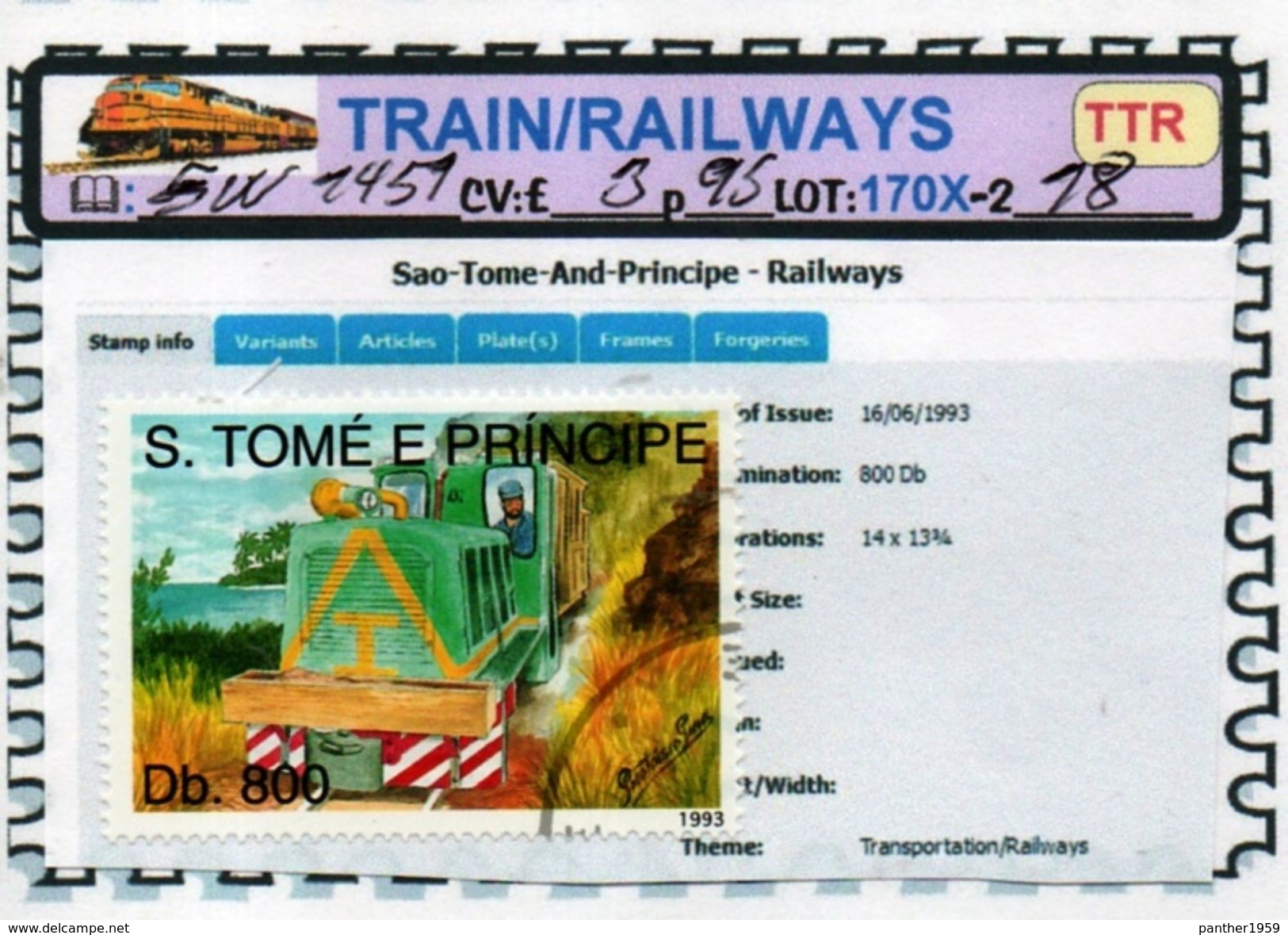 THEMATICS:TOPICS#ST.THOMAS#TRAINS#DIESEL LOCOMOTIVE#:SW1451 (TTR-170X-2) (18) - Trains