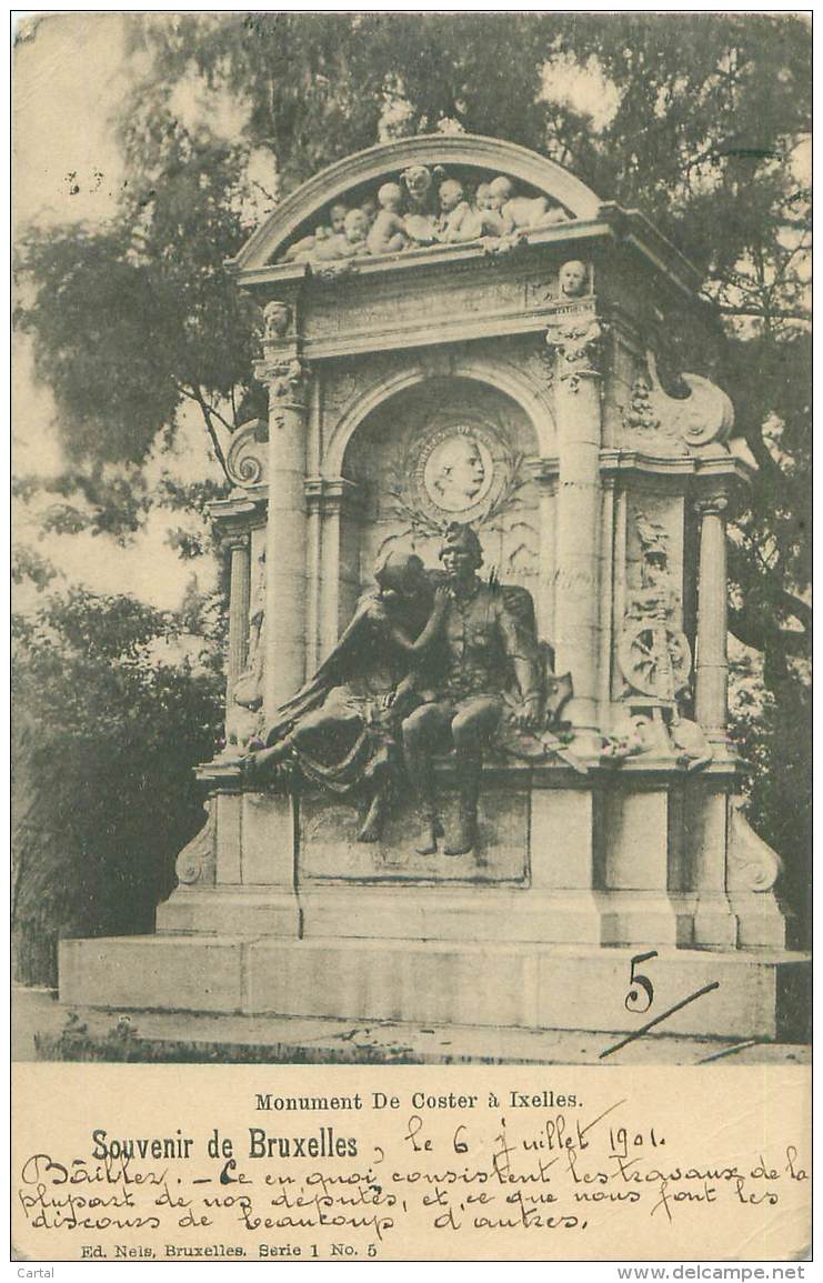 Souvenir De BRUXELLES - Monument De Coster à IXELLES - Ixelles - Elsene