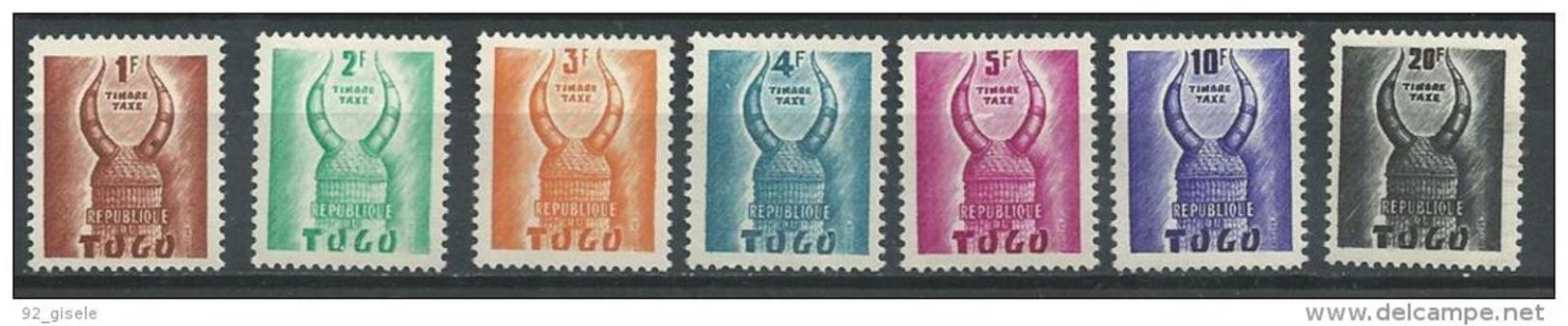 Togo Taxe YT 55 à 61 " Casques, Rep TOGO " 1959 Neuf** - Togo (1960-...)