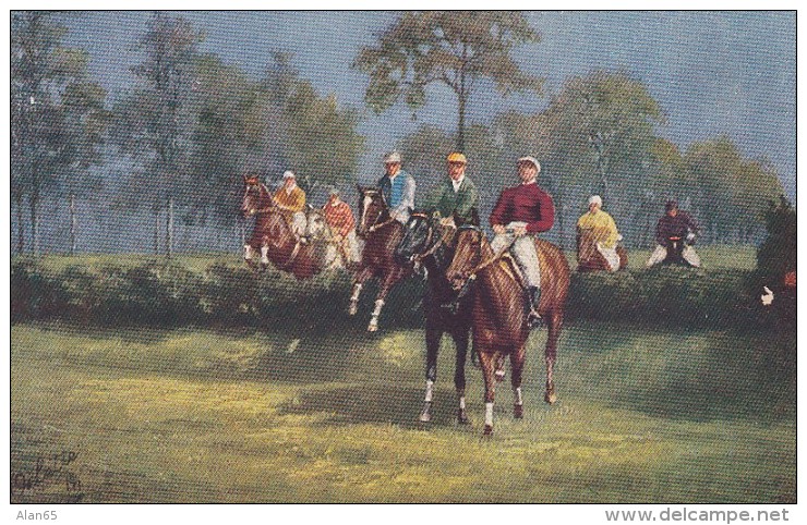 Steeplechase Horse Race Course, On C1900s Vintage Tuck Series #9118 Postcard - Autres & Non Classés