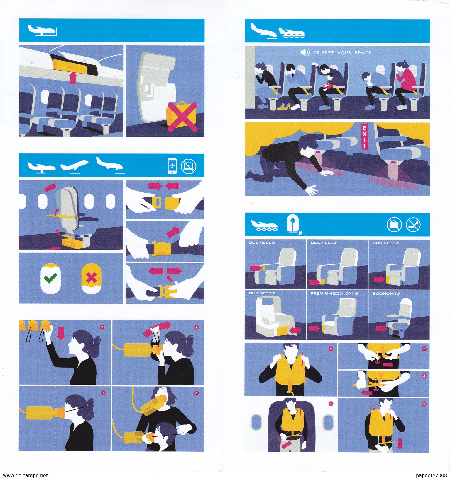 Air France/ Boeing 777 200 - 06/2016 - Consignes De Sécurité / Safety Card - Safety Cards