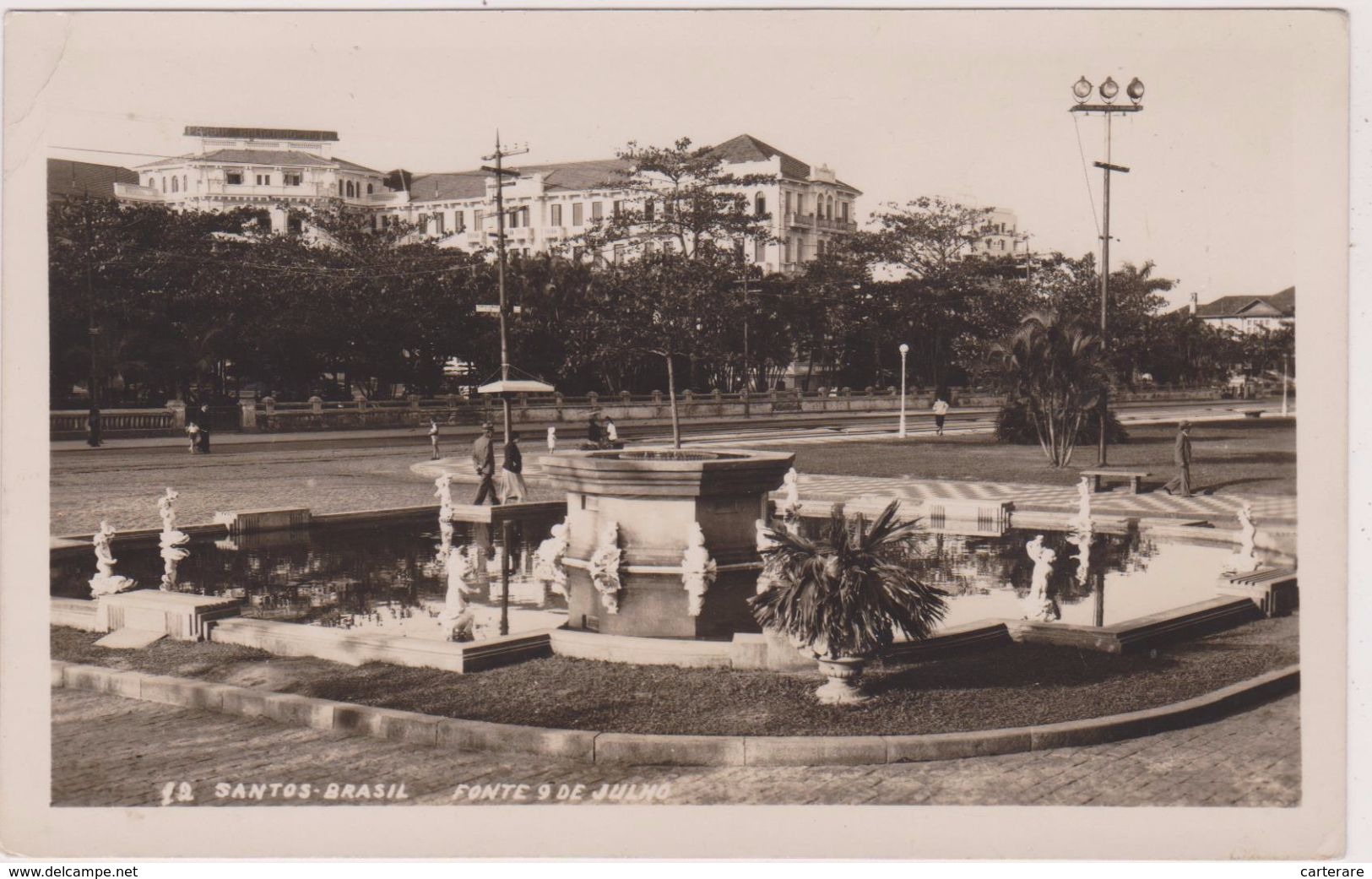 Amérique,Brésil,Brasil,en 1950,SAO PAULO,SANTOS,VILLE PORTUAIRE,FONTAINE,PARC,JARDIN,carte Photo Wessel - São Paulo