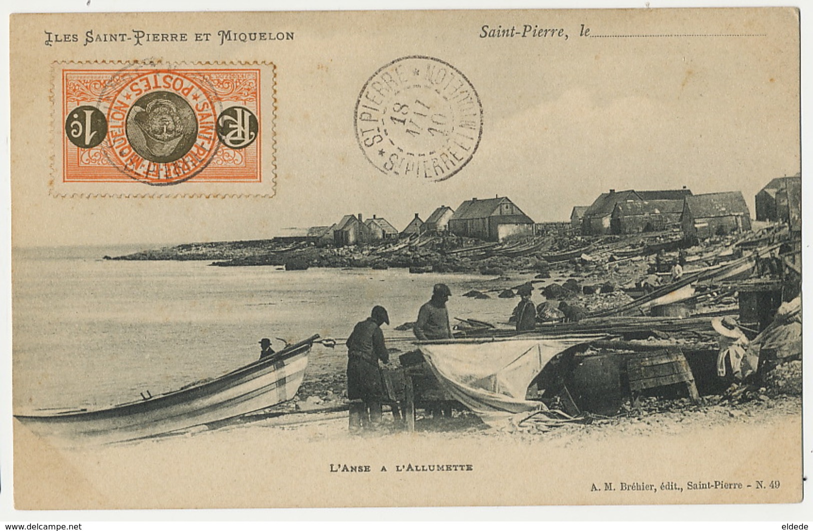 St Pierre Et Miquelon Carte Maximum Anse à L' Allumette Edit Brehier 49, Envoi Cable Français Fort De France Martinique - Saint-Pierre-et-Miquelon