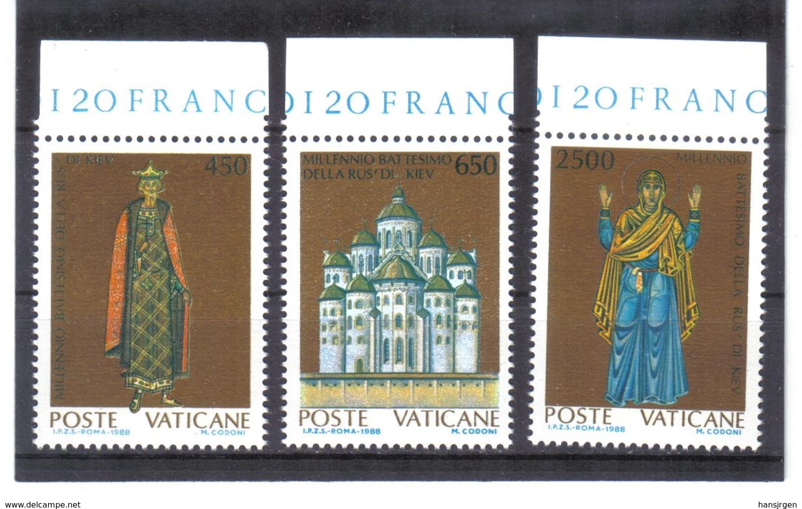 XAX83 VATICAN  1988   MICHL  946/48 ** Postfrischer SATZ SIEHE ABBILDUNG - Ungebraucht