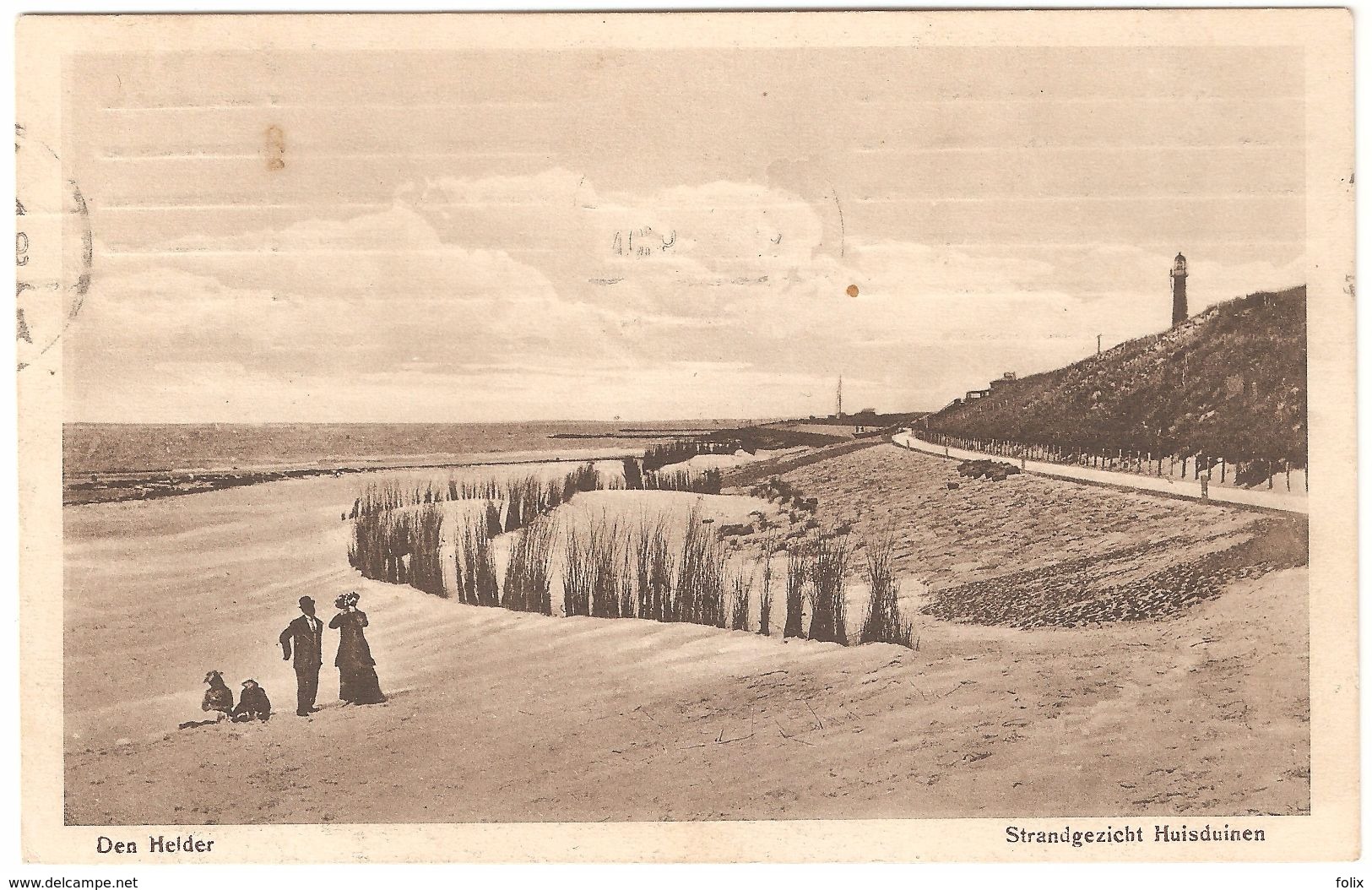 Den Helder - Strandgezicht Huisduinen - Uitgave J. H. Schaefer's Platino - Geanimeerd - Den Helder