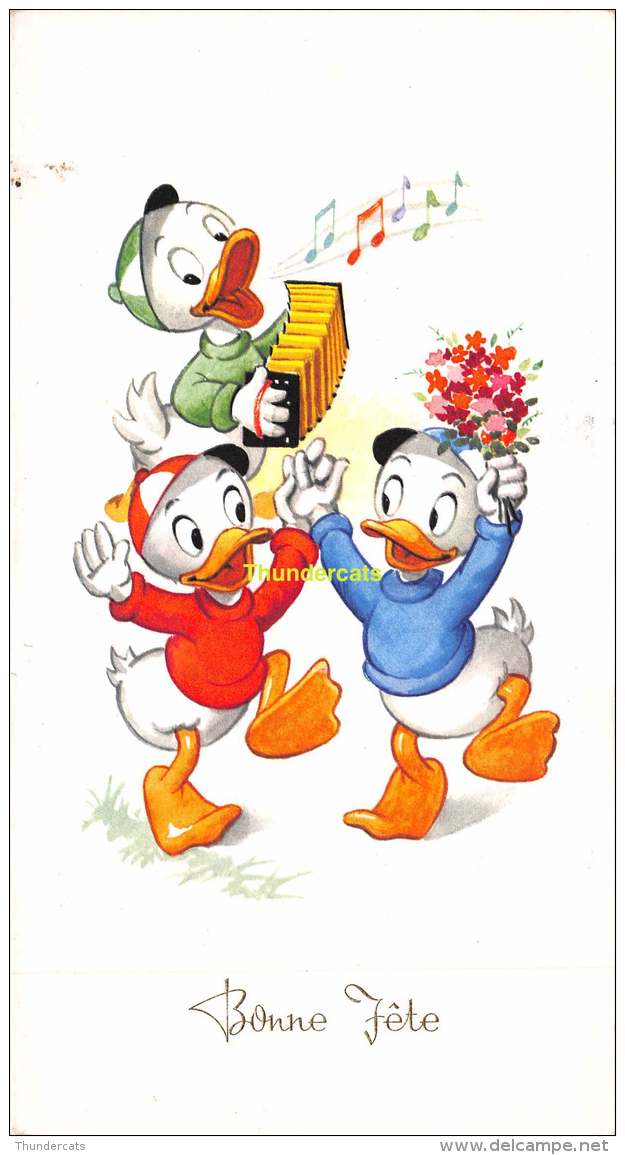 CPSM WALT DISNEY DONALD DUCK CARTE DE VOEUX DOUBLE COLOPRINT  13579/5 - Autres & Non Classés