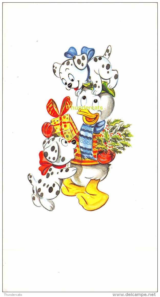 CPSM WALT DISNEY DONALD DUCK CARTE DE VOEUX DOUBLE COLOPRINT  13872/2 - Autres & Non Classés