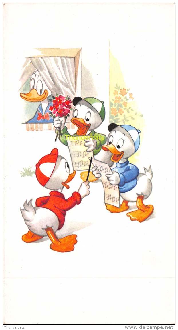 CPSM WALT DISNEY DONALD DUCK CARTE DE VOEUX DOUBLE COLOPRINT  13579/6 - Autres & Non Classés