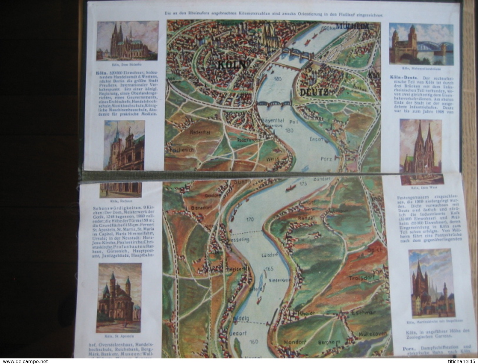 RHEINLAUF VON MAINZ BIS KÖLN - Geographische Karte Auf Leinwand (186 X 28 Cm) - Verlag Von Karl RUD. Bremer, Köln - 1910 - Cartes Géographiques