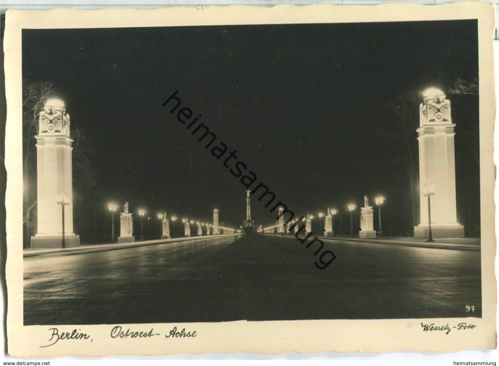 Berlin - Ostwest Achse Bei Nacht - Wesseli-Foto - Handabzug - Verlag Felix Setecki Berlin - Foto-AK Grossformat - Tiergarten