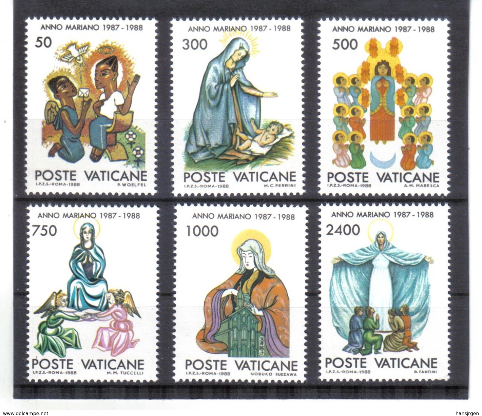 XAX37 VATICAN  1988   MICHL  940/45 ** Postfrischer SATZ SIEHE ABBILDUNG - Nuevos