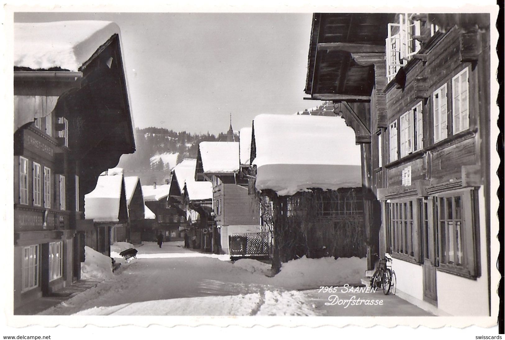 SAANEN: Dorfstrasse Im Winter 1953 - Autres & Non Classés