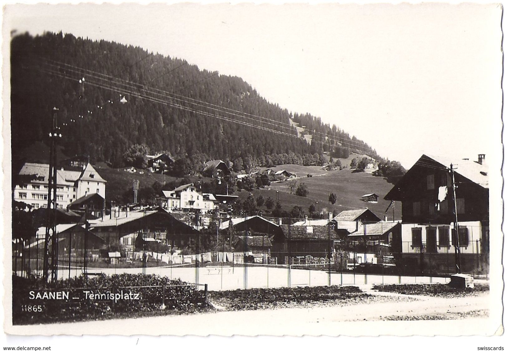 SAANEN: Tennisplatz, Foto-AK ~1935 - Autres & Non Classés