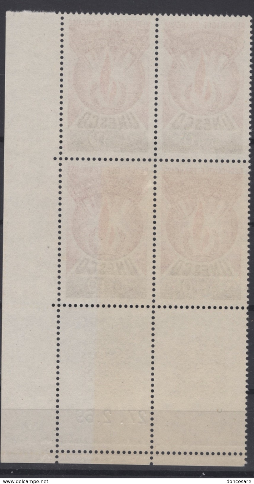 FRANCE 1966 / 75 - BLOC DE 4 TIMBRES SERVICE Y.T. N° 40 COIN DE FEUILLE /DATE / - NEUFS**  - Y42 - 1970-1979