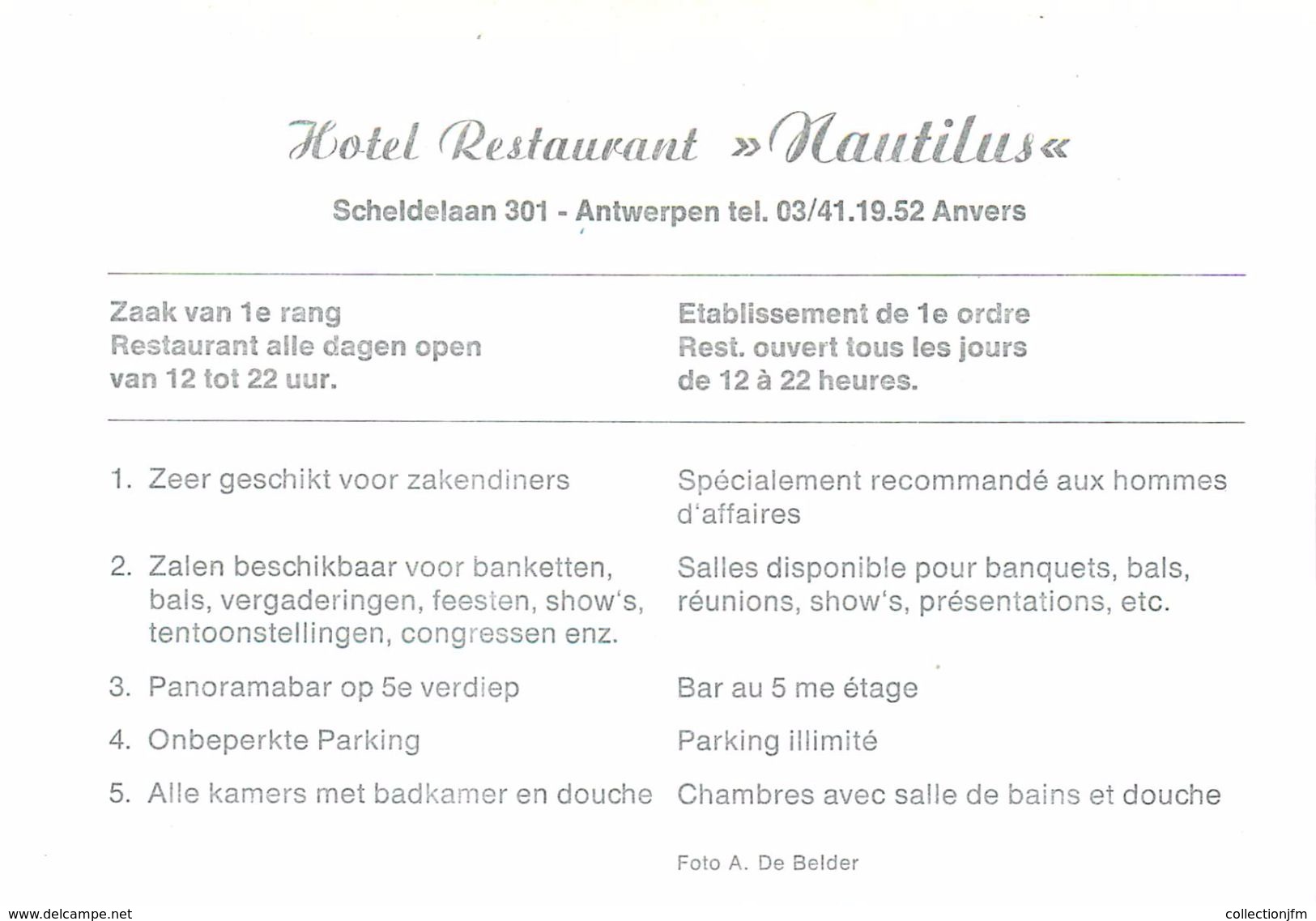 CPSM  BELGIQUE "Anvers, Hotel Restaurant Nautilus" - Antwerpen