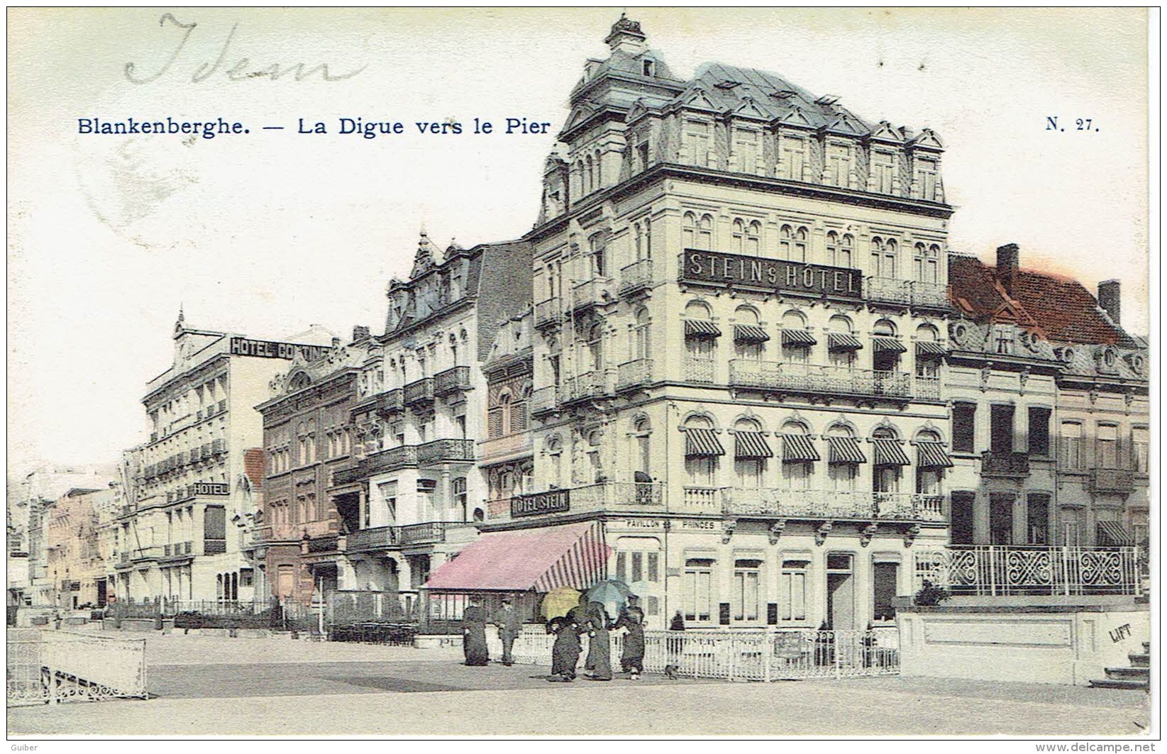 Blankenberghe La Digue Vers Le Pier Steins Hotel N° 27 Couleur 1905 - Blankenberge