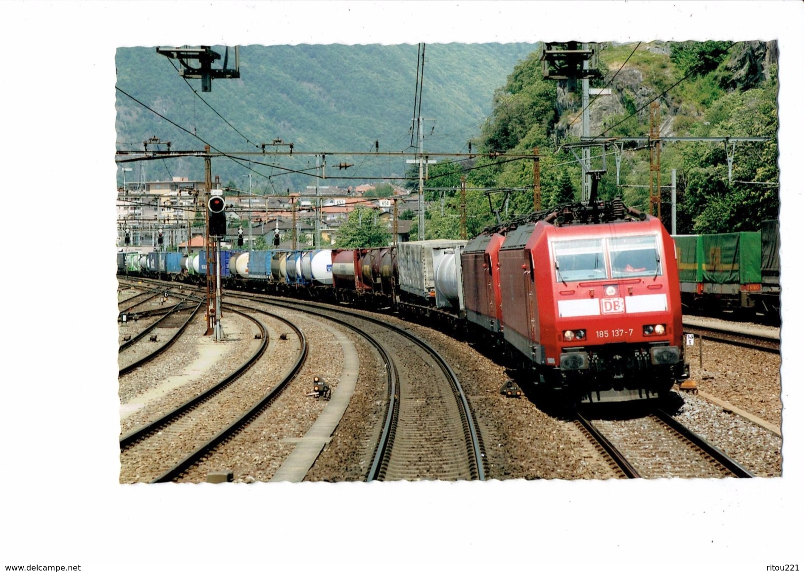 Carte Photo Moderne - Bellinzone &ndash; Suisse - Train Locomotive 185 137-7 - - Bellinzone