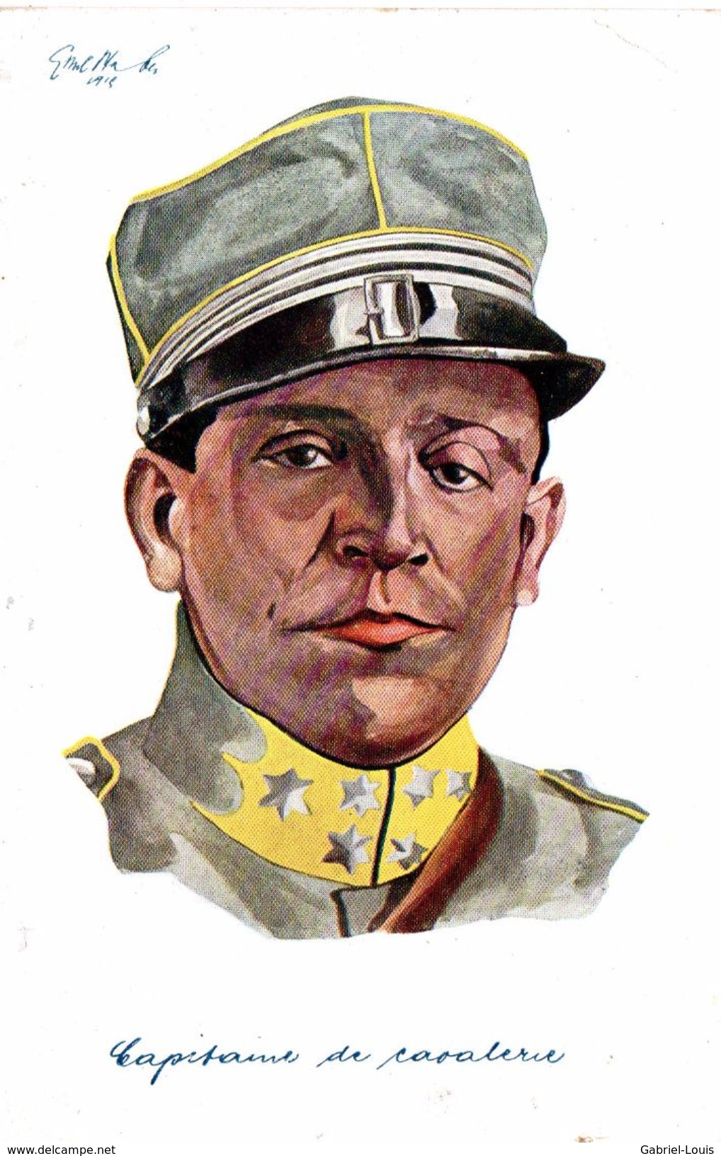 Armée Suisse - Types Militaires Suisses - Capitaine De Cavalerie - Signée Emil NAFER - Autres & Non Classés