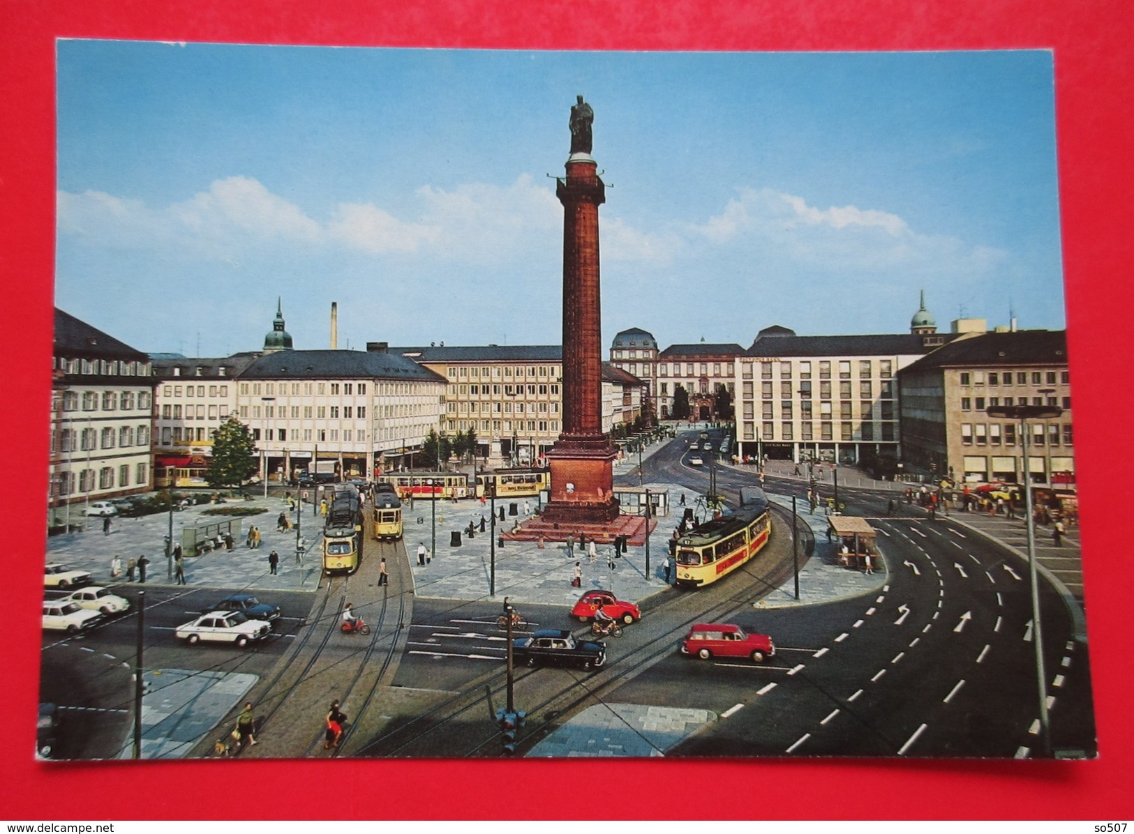 Postcard-Darmstadt,Luisenplatz Mit Langer Ludwig - Darmstadt