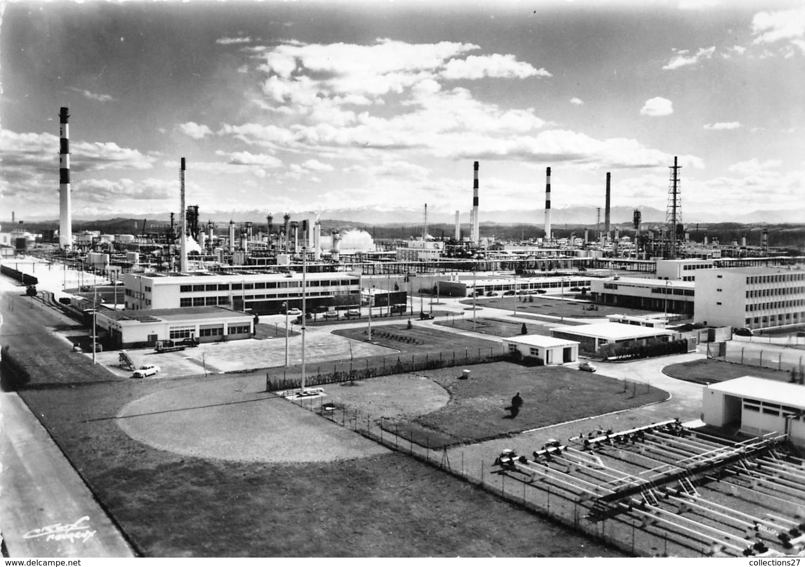 64-LACQ- STE NATIONALE DES PETROLES D'ACQUITAINE VUE GENERALE DE L'USINE - Lacq