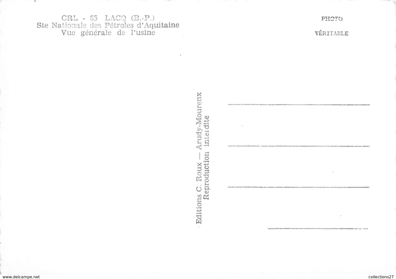 64-LACQ- STE NATIONALE DES PETROLES D'ACQUITAINE VUE GENERALE DE L'USINE - Lacq